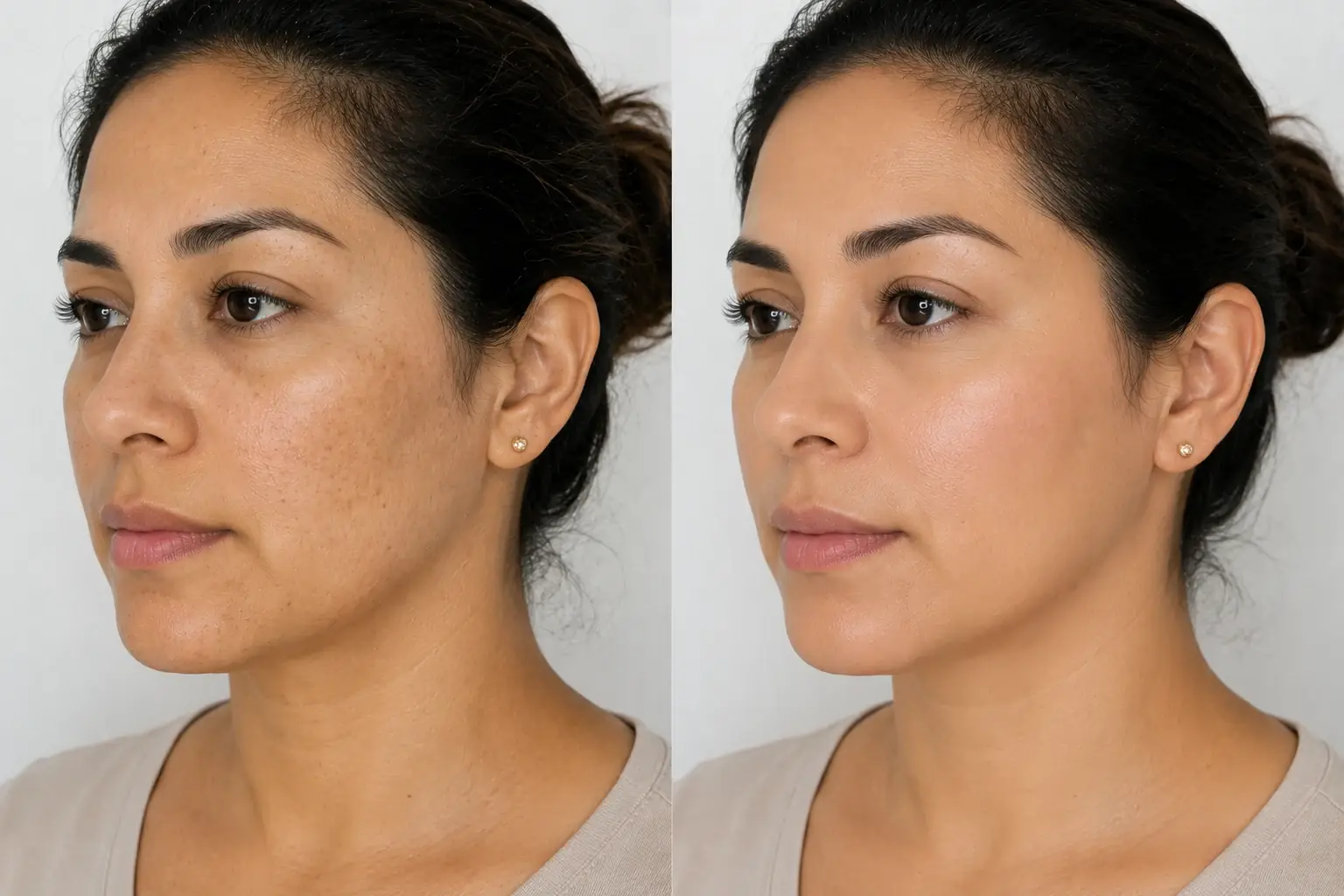 Hyperpigmentation before and after treatment